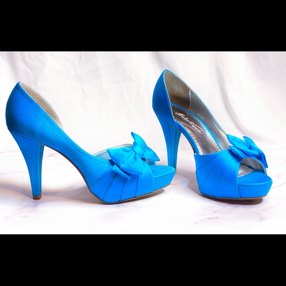 Teal Michael Angelo Satin heel